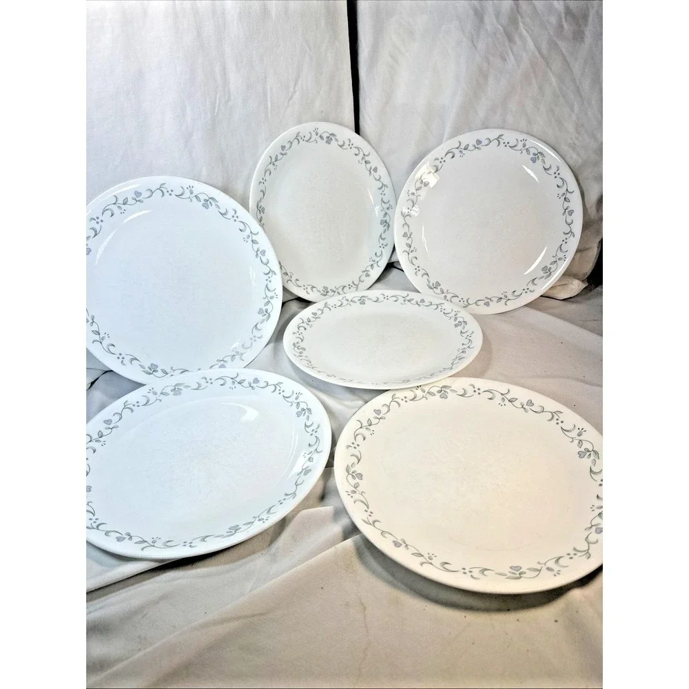 Vintage Set of 6 Corning Ware Corelle Country Cottage Dinner Plates 10.25'' EVC
